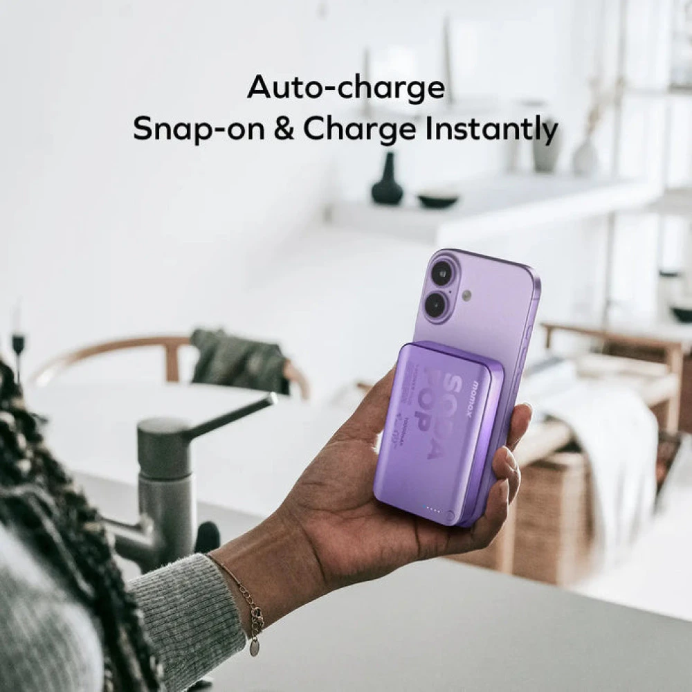 Momax 1-Power Pass Soda Pop Magnetic Wireless Power Bank 10000mah – Pink